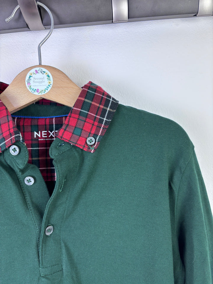 Next Green Long Sleeve Polo Top 6–7 Years-Tops-Second Snuggle Preloved