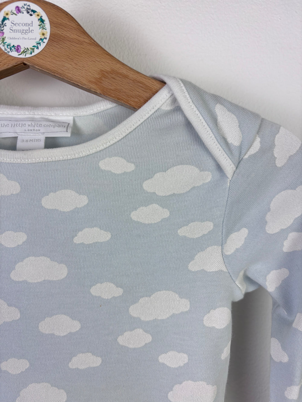 The Little White Company Cloud Print Sleepsuit 3–6 Months-Rompers-Second Snuggle Preloved