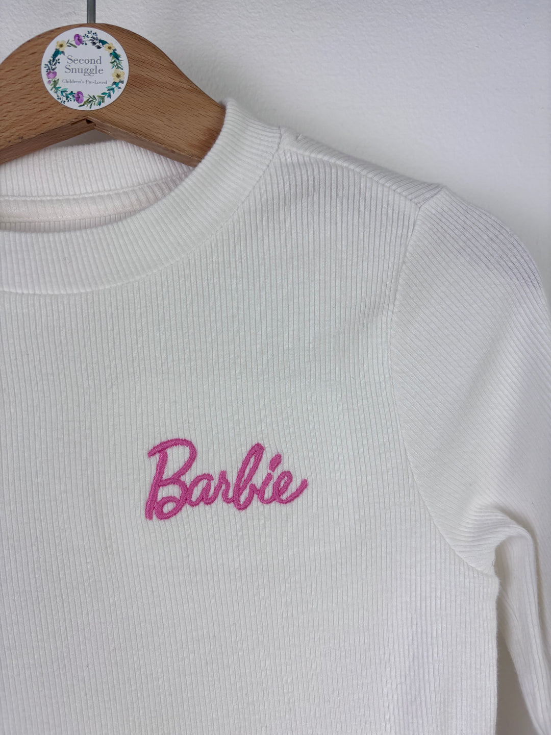 Barbie Ribbed Long Sleeve Top 5–6 Years-Tops-Second Snuggle Preloved