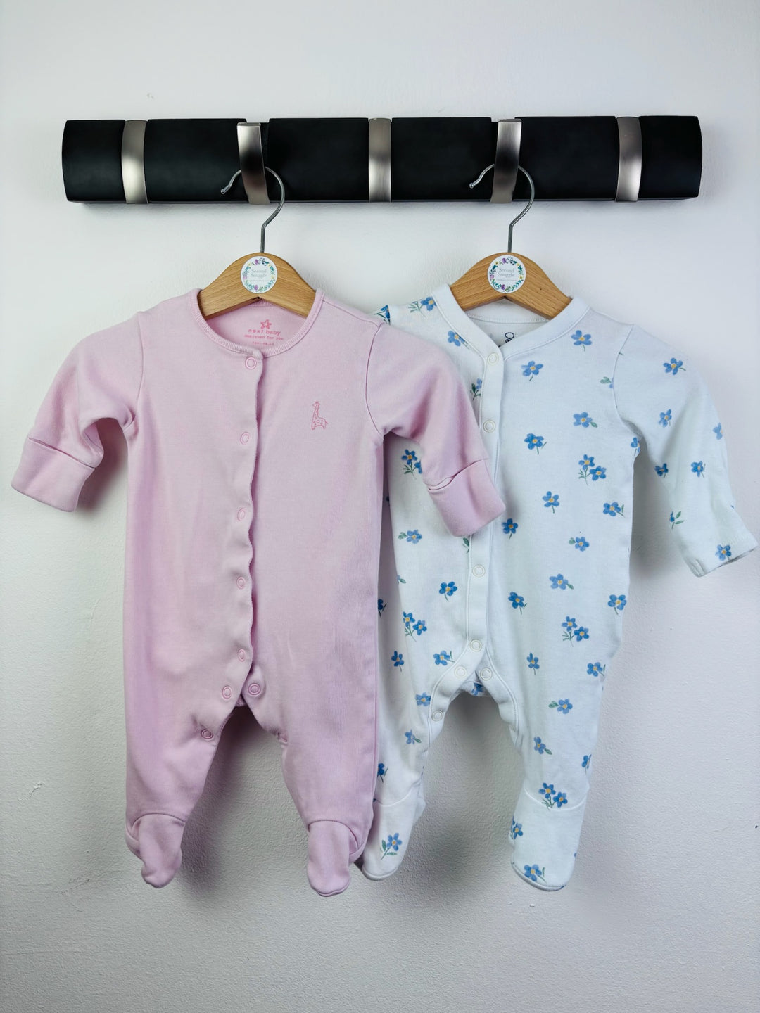 Next Pink & Floral Sleepsuits Set Up To 1 Month