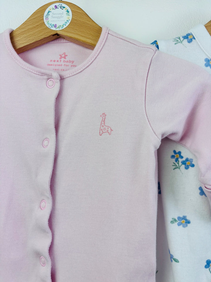Next Pink & Floral Sleepsuits Set Up To 1 Month