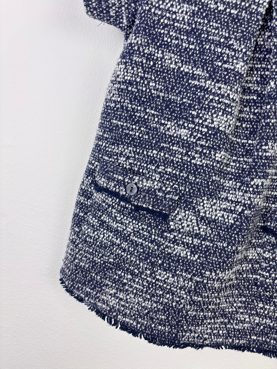 Next Navy Textured Short Sleeve Dress 6–9 Months-Dresses-Second Snuggle Preloved