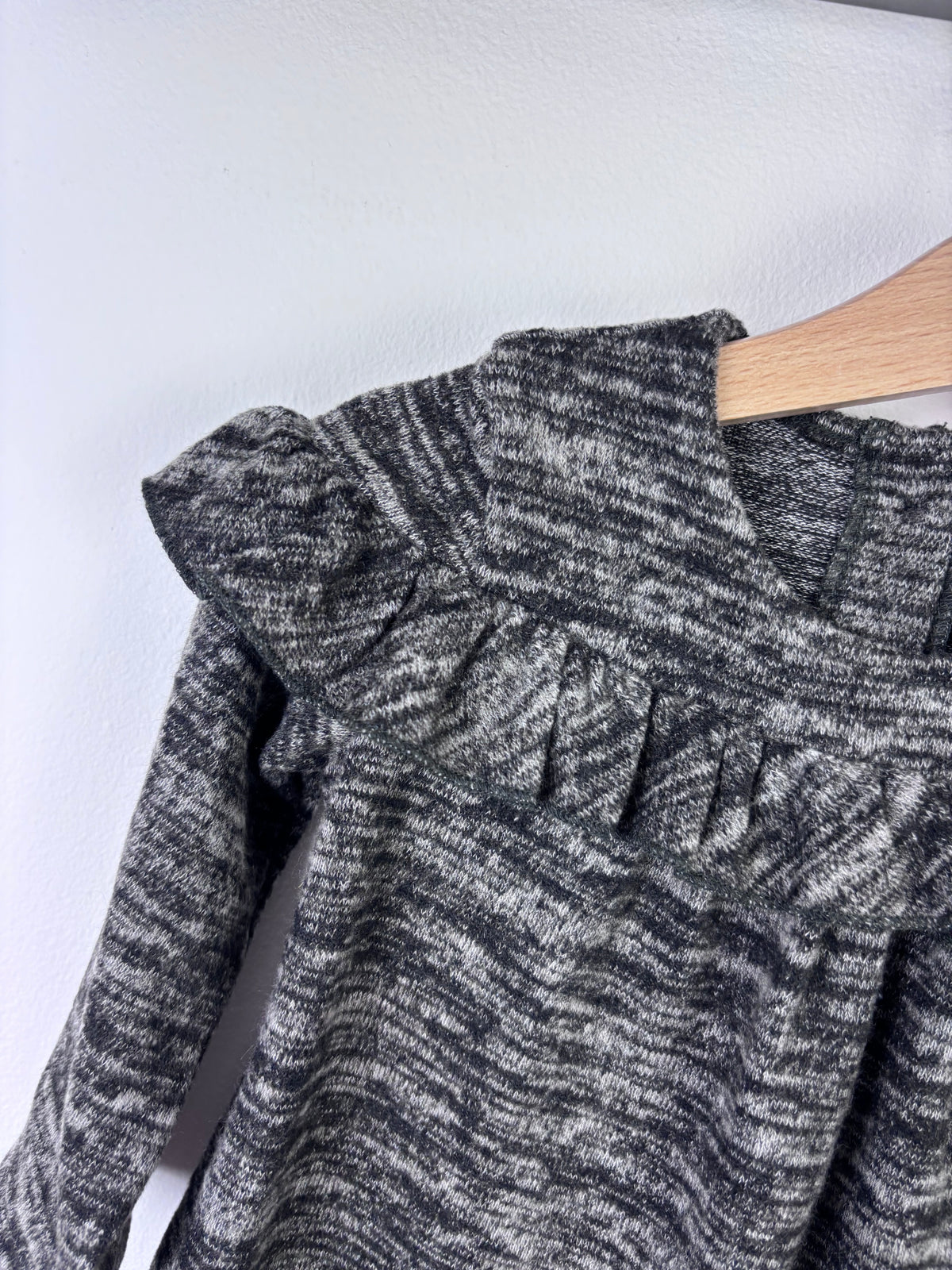 Next Grey Marl Frill Dress 6–9 Months-Dresses-Second Snuggle Preloved