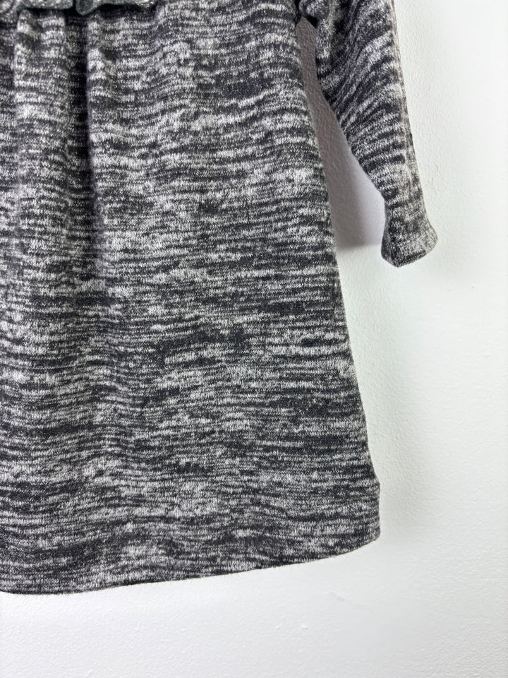 Next Grey Marl Frill Dress 6–9 Months-Dresses-Second Snuggle Preloved