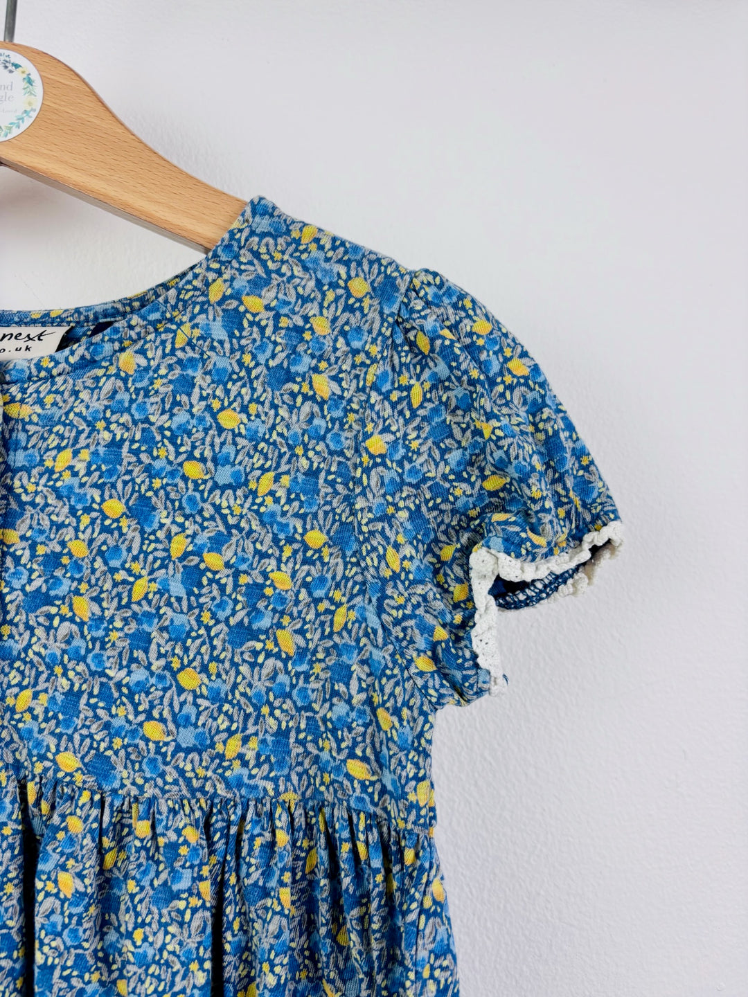 Next Blue Floral Button Dress 3-4 Years