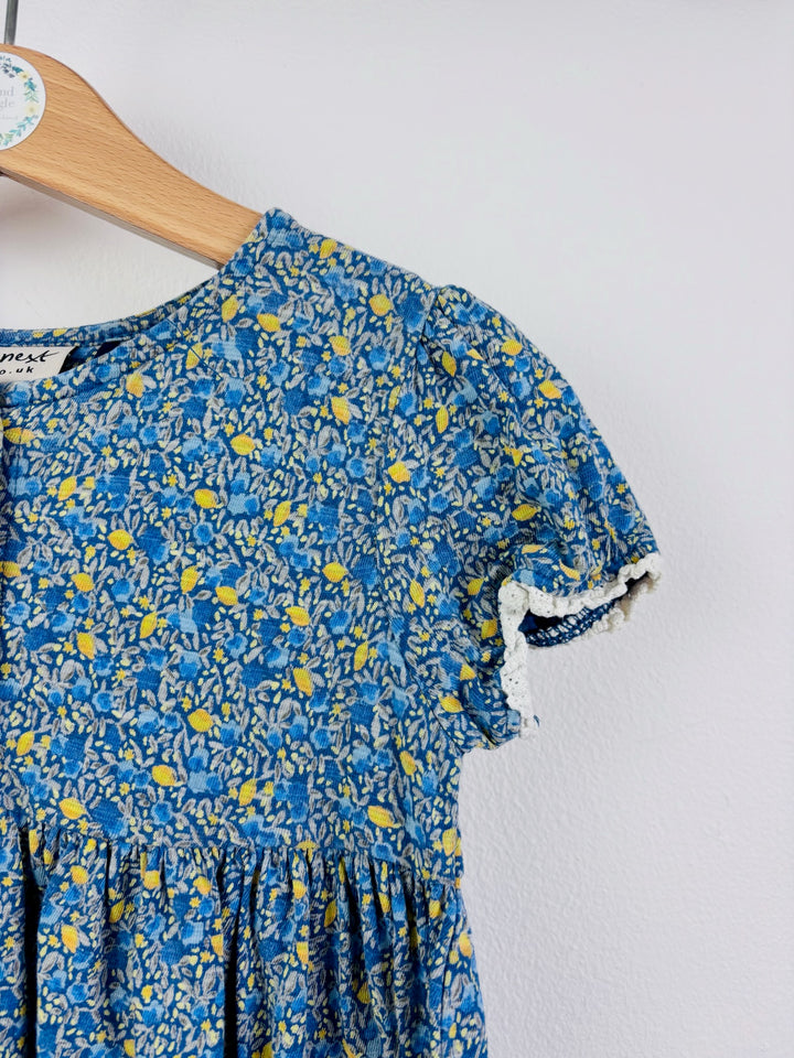 Next Blue Floral Button Dress 3-4 Years