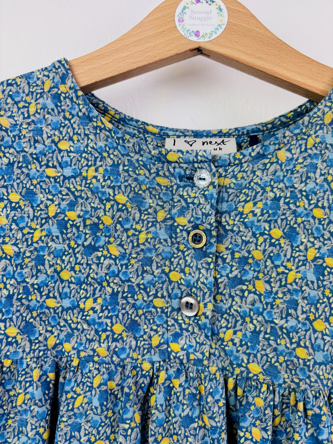Next Blue Floral Button Dress 3-4 Years
