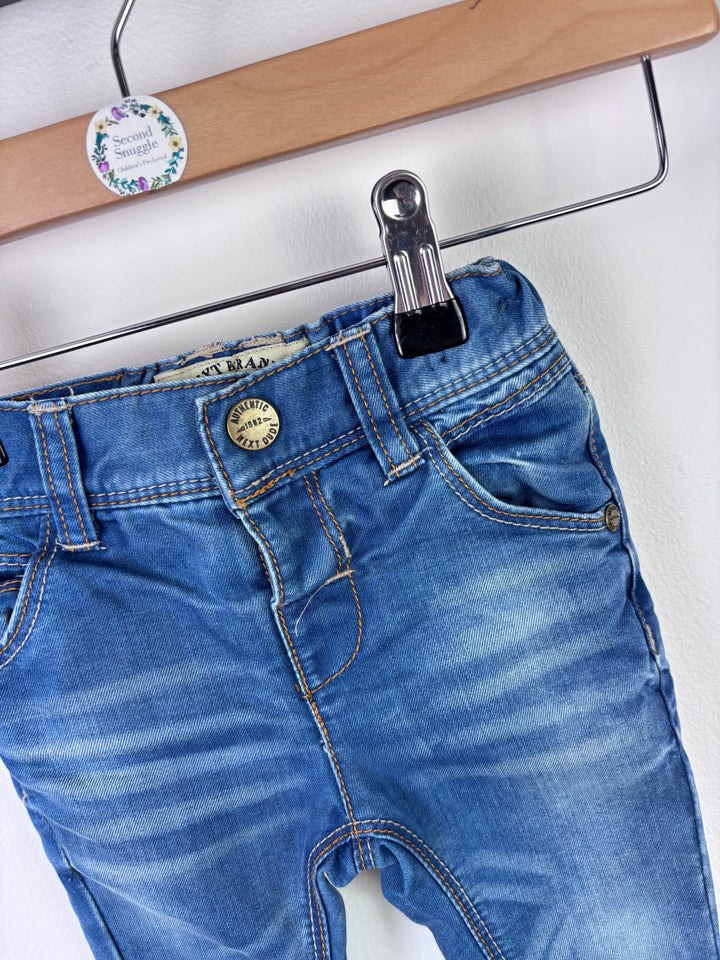 Next Blue Denim Jeans 3–6 Months-Trousers-Second Snuggle Preloved
