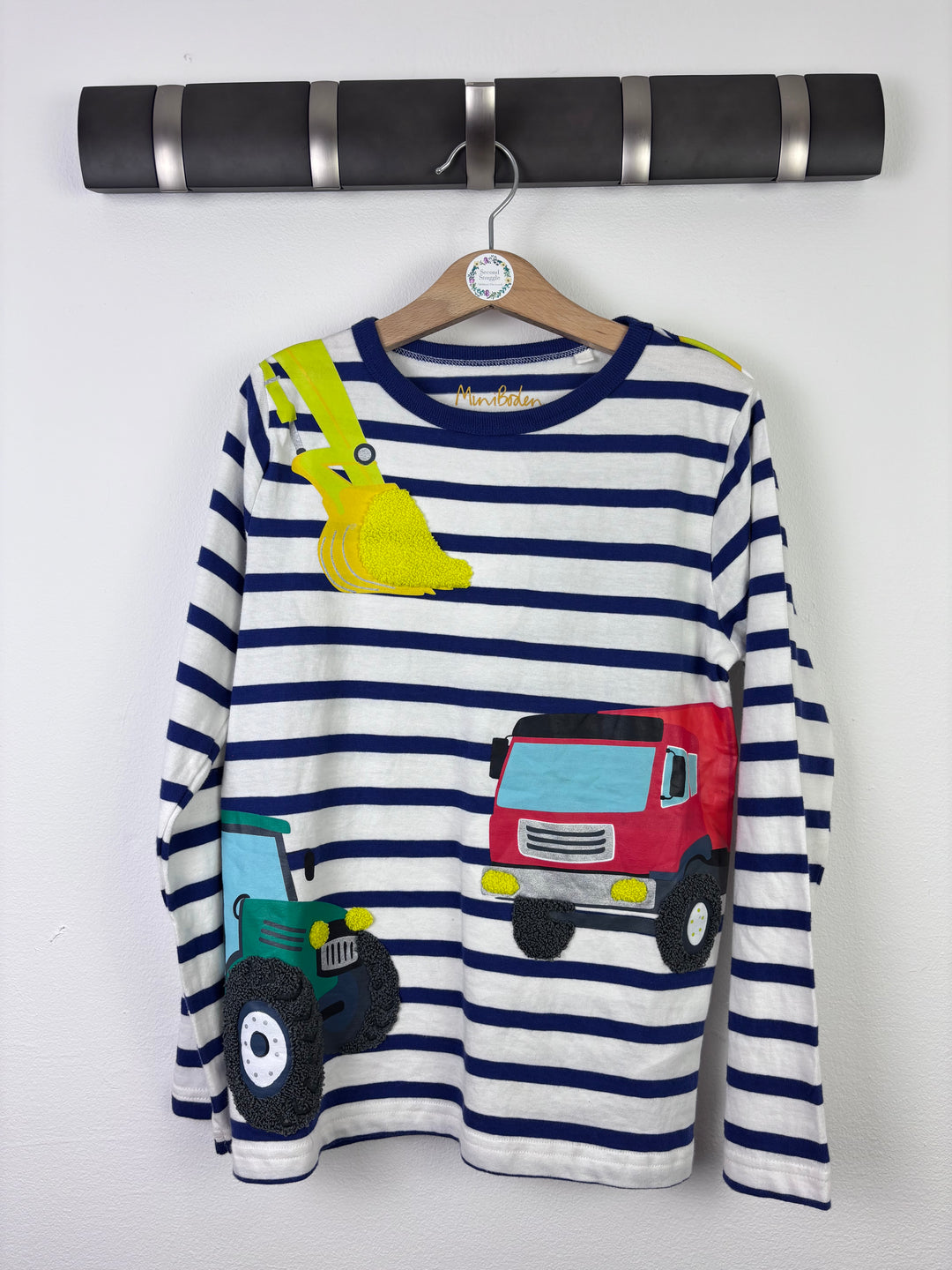 Mini Boden Striped Diggers Long Sleeve Top 8–9 Years-Tops-Second Snuggle Preloved