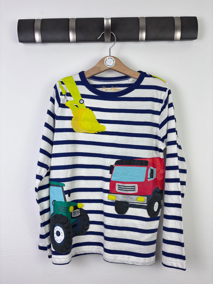 Mini Boden Striped Diggers Long Sleeve Top 8–9 Years-Tops-Second Snuggle Preloved