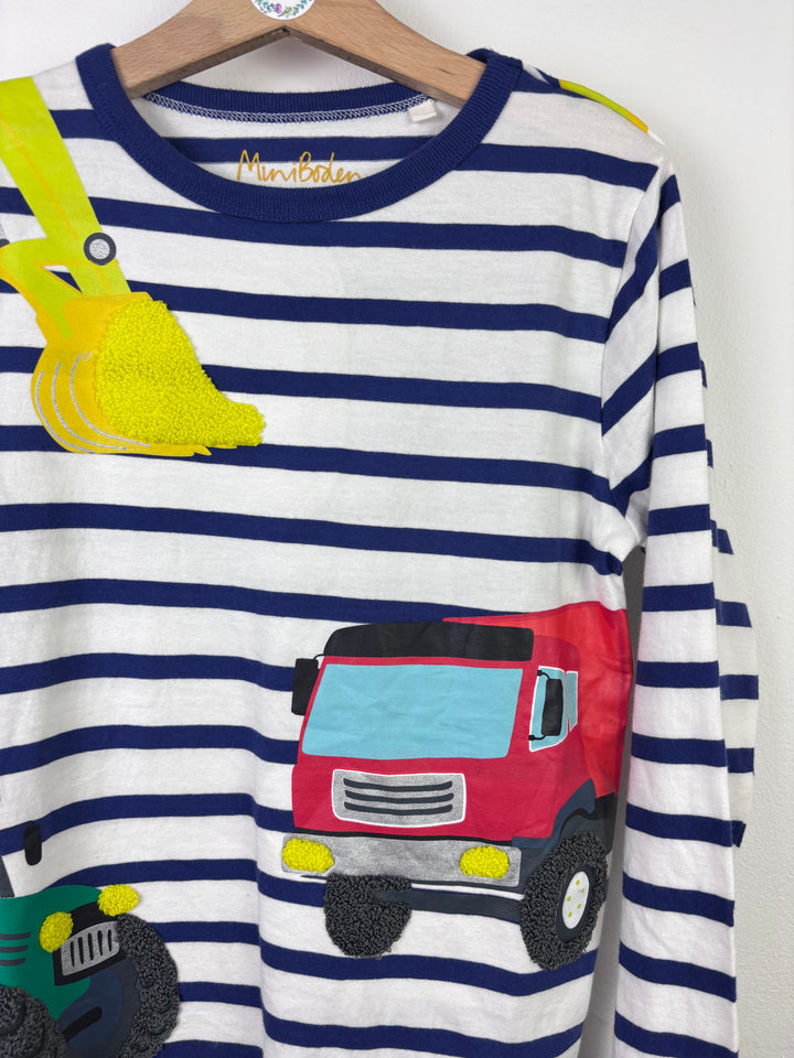 Mini Boden Striped Diggers Long Sleeve Top 8–9 Years-Tops-Second Snuggle Preloved