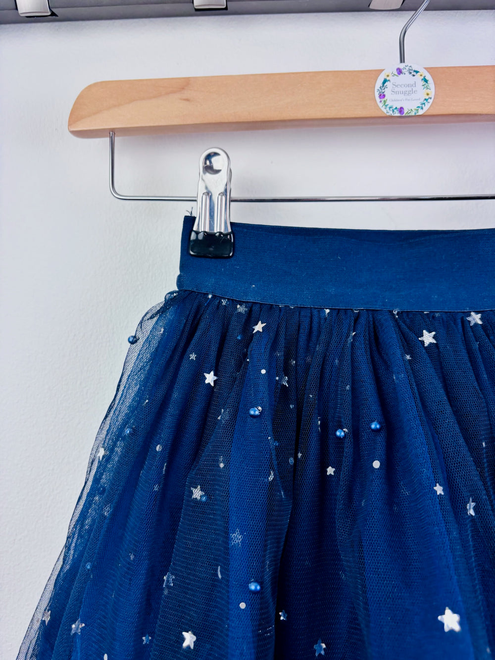 Sunny Fashion Navy Star Tulle Skirt 4-5 Years-Skirts-Second Snuggle Preloved