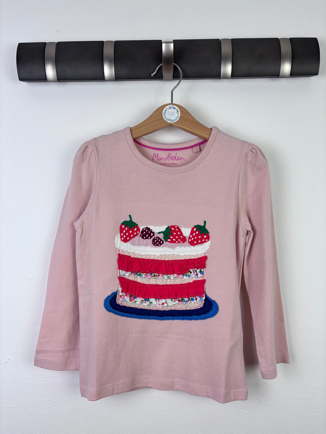 Mini Boden Cake Appliqué Long Sleeve Top 4–5 Years