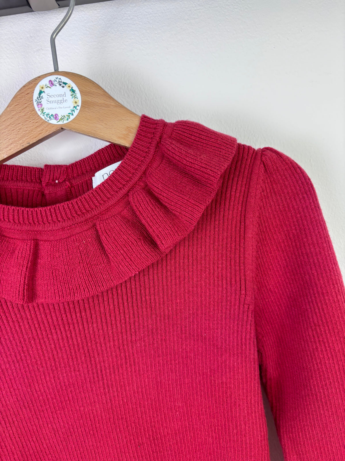 Next Ribbed Frill Neck Jumper 18-24 Months-Tops-Second Snuggle Preloved