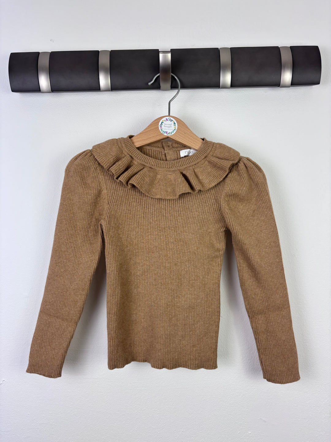 Next Girls Ribbed Frill Neck Top Various Sizes-Tops-Second Snuggle Preloved