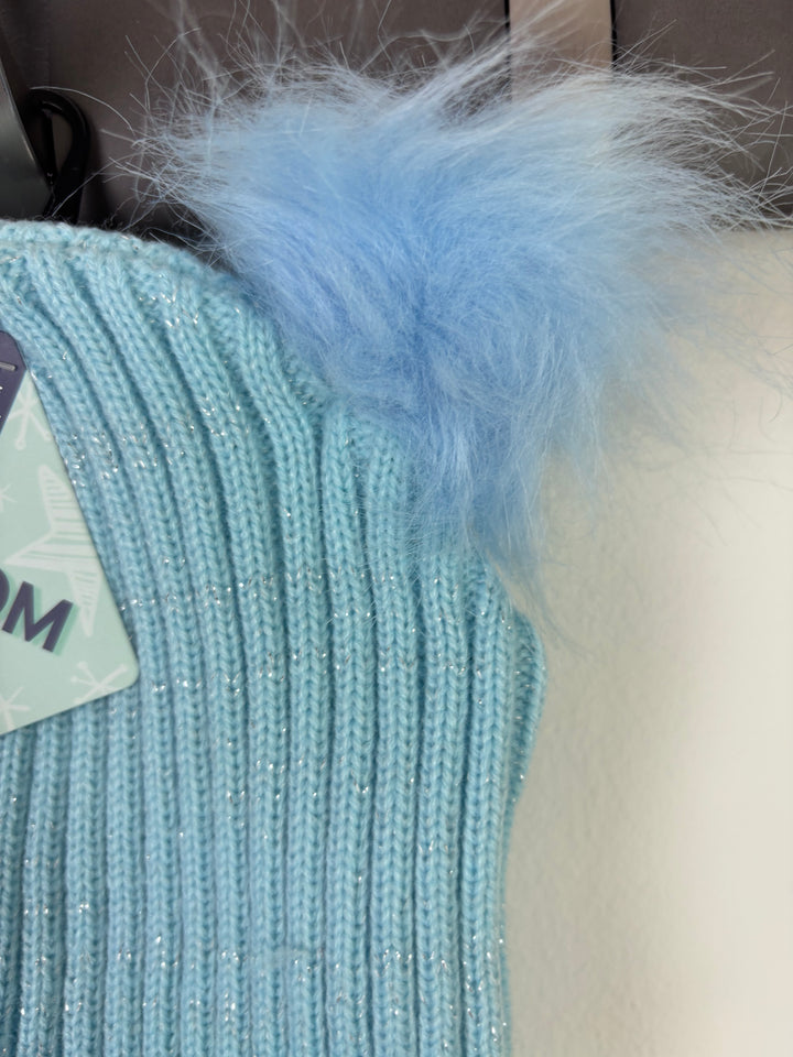 Farley Mill Blue Double Pom Pom Knit Hat 2–6 Years