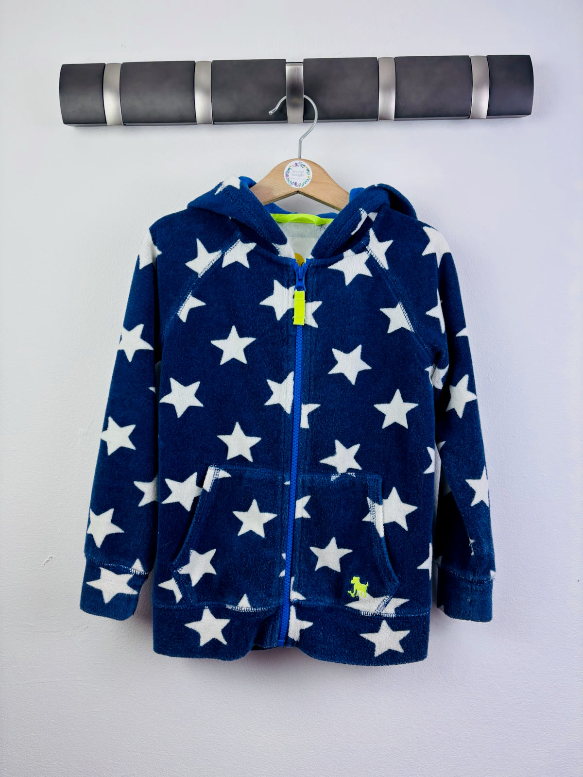 Mini Boden Navy Star Fleece Hoodie 4-5 Years-Hoodies-Second Snuggle Preloved