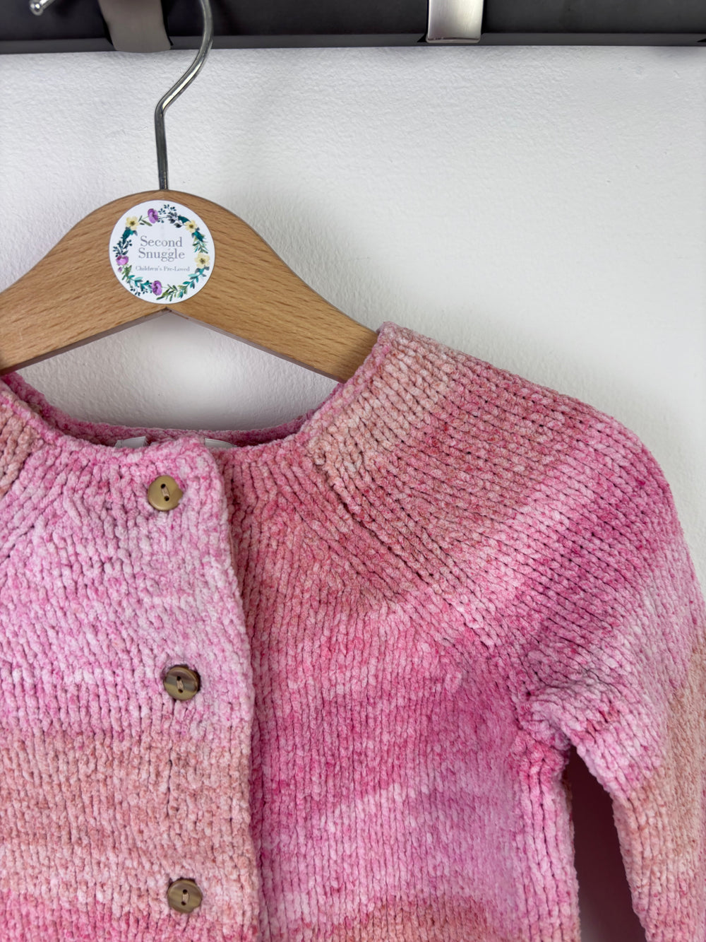 Next Pink Chenille Knit Cardigan 12–18 Months-Cardigans-Second Snuggle Preloved