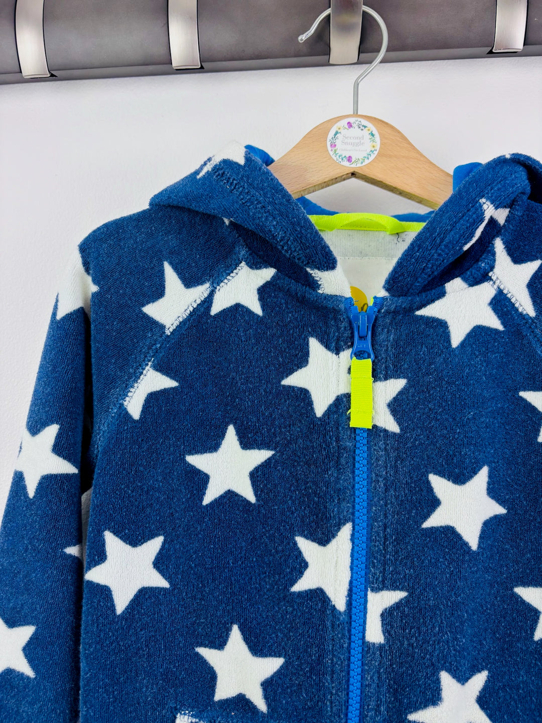 Mini Boden Navy Star Fleece Hoodie 4-5 Years-Hoodies-Second Snuggle Preloved