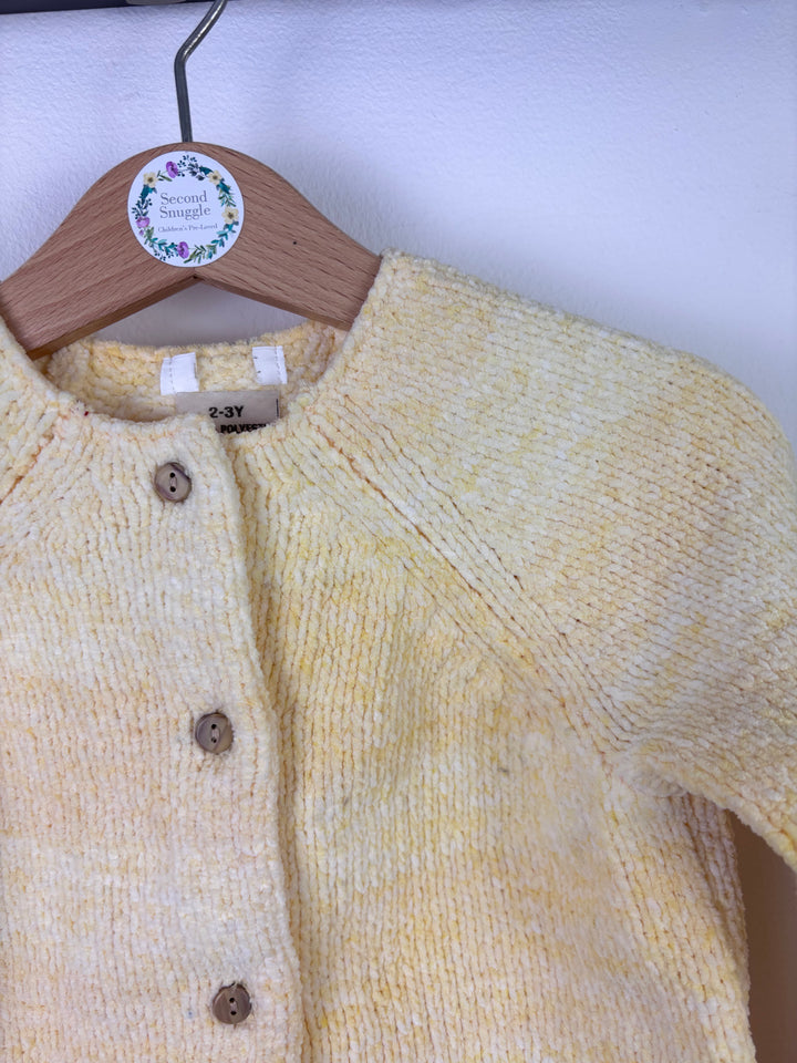 Next Yellow Chenille Knit Cardigan 2–3 Years