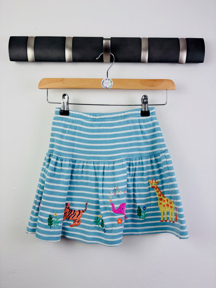JoJo Maman Bébé Blue Stripe Animal Skirt 4-5 Years