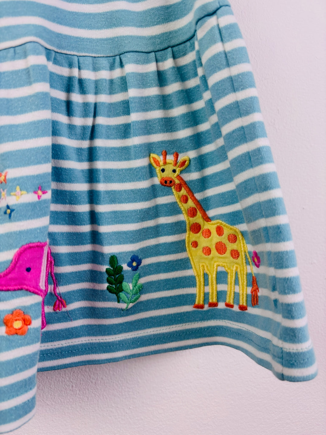 JoJo Maman Bébé Blue Stripe Animal Skirt 4-5 Years