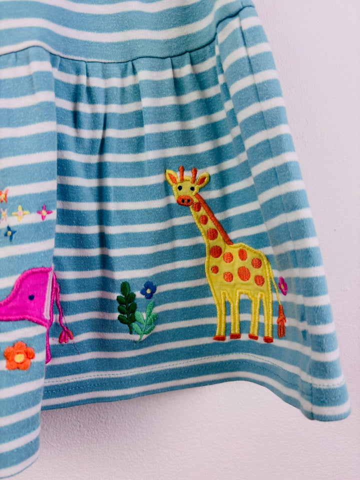 JoJo Maman Bébé Blue Stripe Animal Skirt 4-5 Years