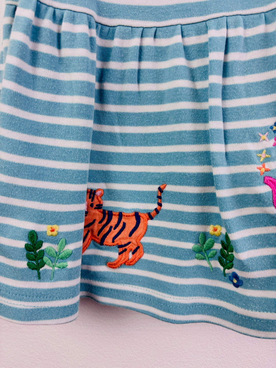 JoJo Maman Bébé Blue Stripe Animal Skirt 4-5 Years