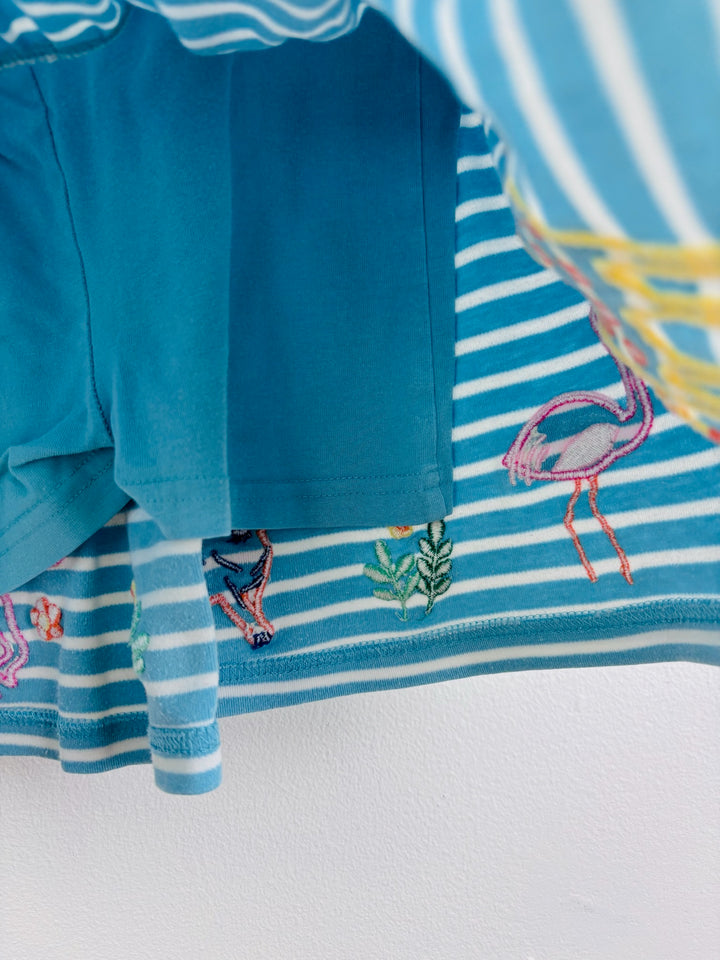 JoJo Maman Bébé Blue Stripe Animal Skirt 4-5 Years