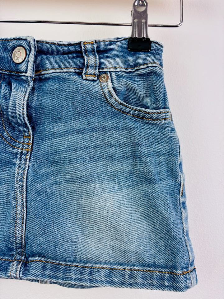 Boden Blue Denim Skirt Adjustable Waist 3-4 Years
