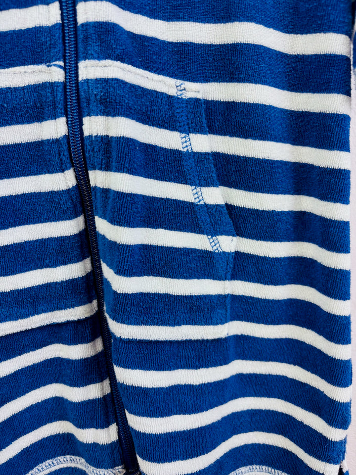 John Lewis Blue Stripe Towelling Hoodie 6-7 Years