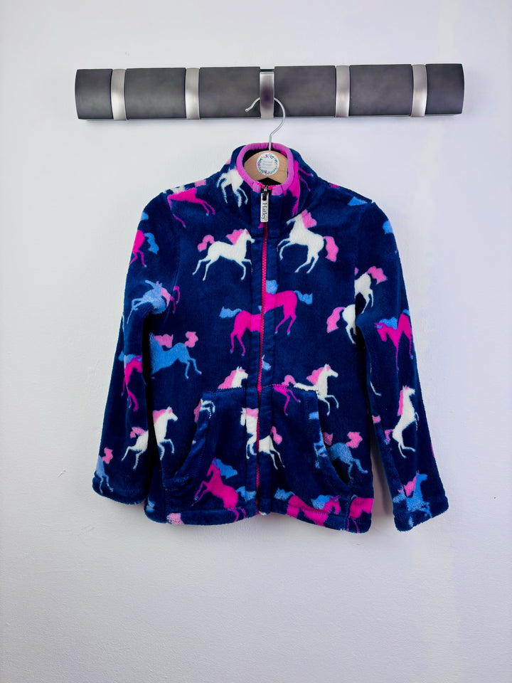 Hatley Navy Horse Print Fleece Jacket 3-4 Years