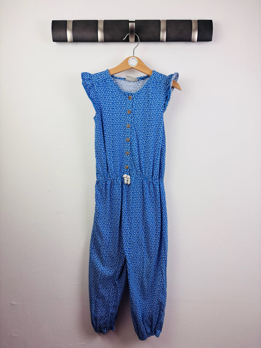 Next Blue Ditsy Print Jumpsuit 4-5 Years-Jump Suits-Second Snuggle Preloved