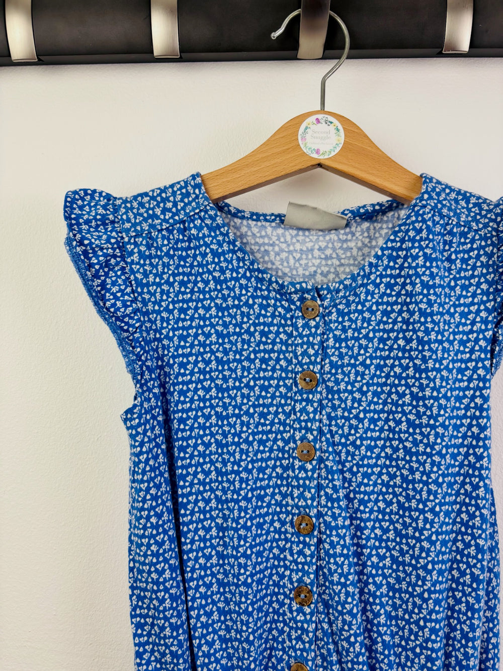 Next Blue Ditsy Print Jumpsuit 4-5 Years-Jump Suits-Second Snuggle Preloved