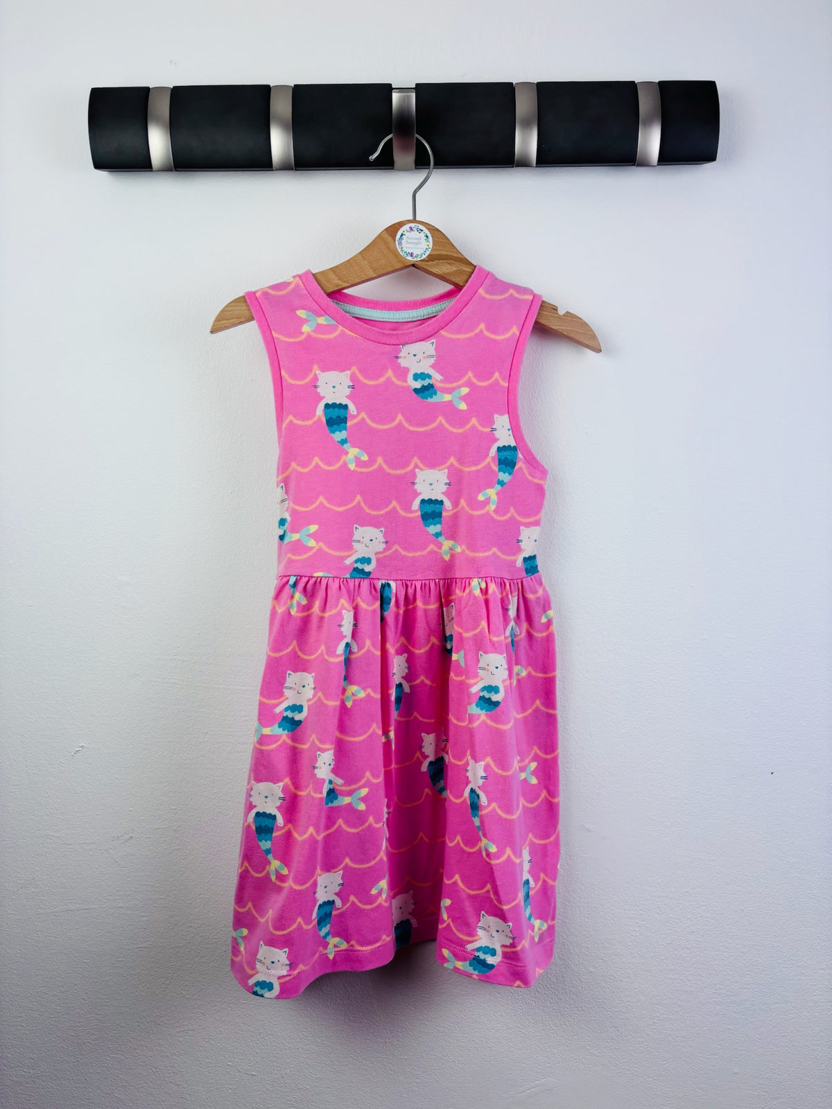 M&S Pink Mermaid Cat Dress 3-4 Years-Dresses-Second Snuggle Preloved