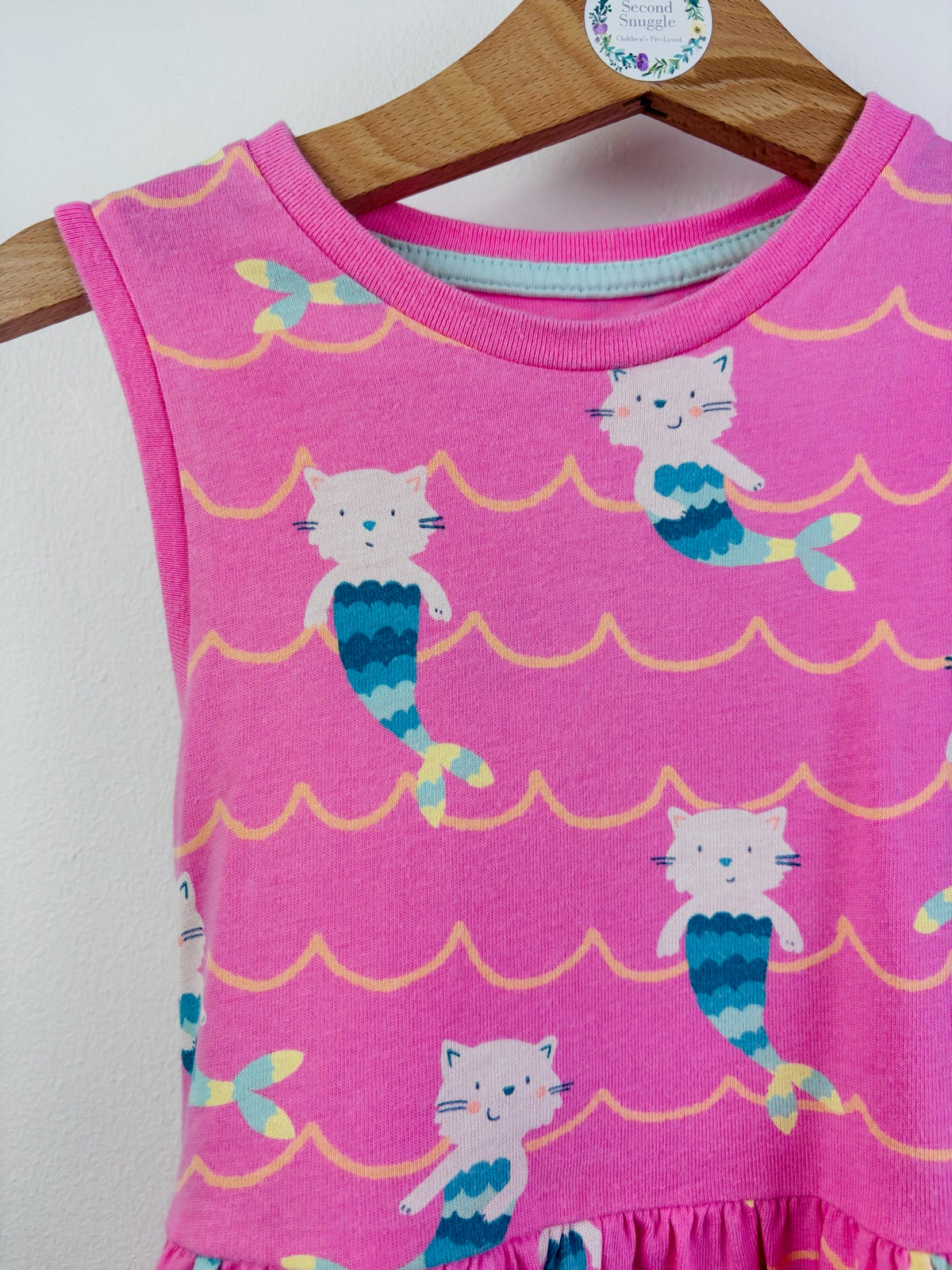 M&S Pink Mermaid Cat Dress 3-4 Years-Dresses-Second Snuggle Preloved