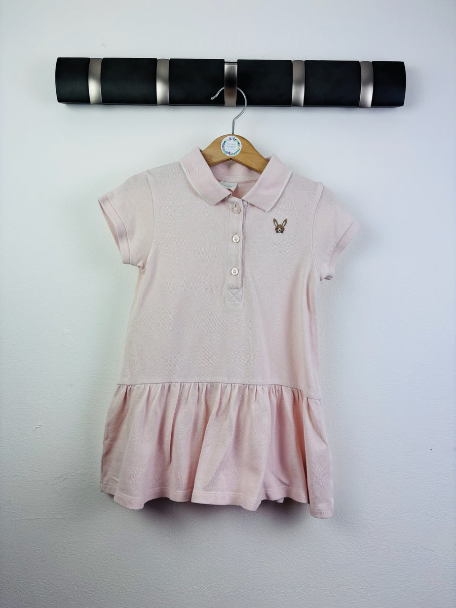 Next Pale Pink Bunny Peplum Polo Dress 12-18 Months-Dresses-Second Snuggle Preloved