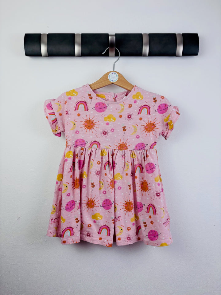 Next Pink Space Print Jersey Dress 12-18 Months