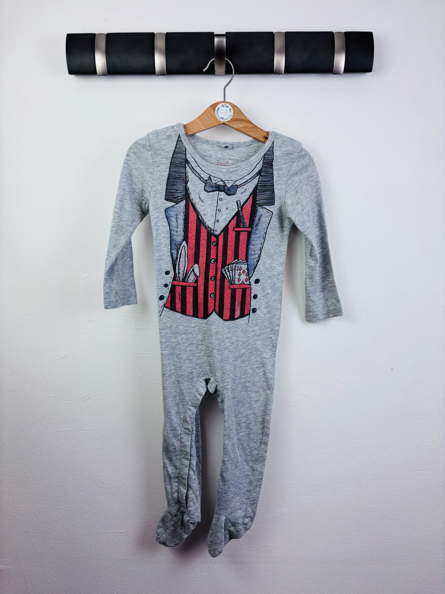 Stella McCartney Grey Graphic Sleepsuit 24 Months-Sleepsuits-Second Snuggle Preloved