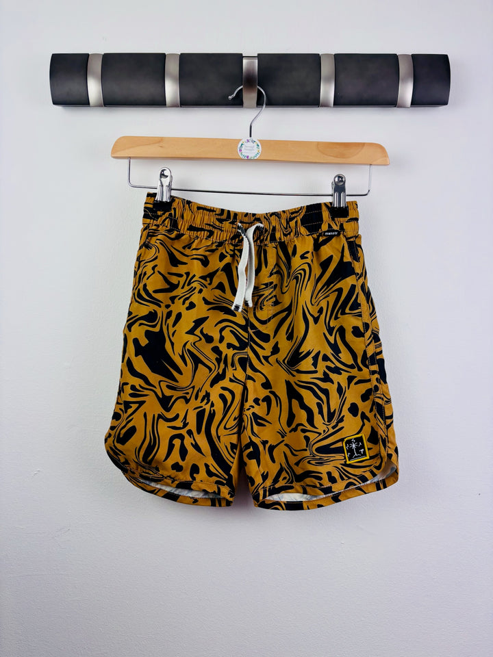 Munster Mustard Swim Shorts Marble Print 8 Years