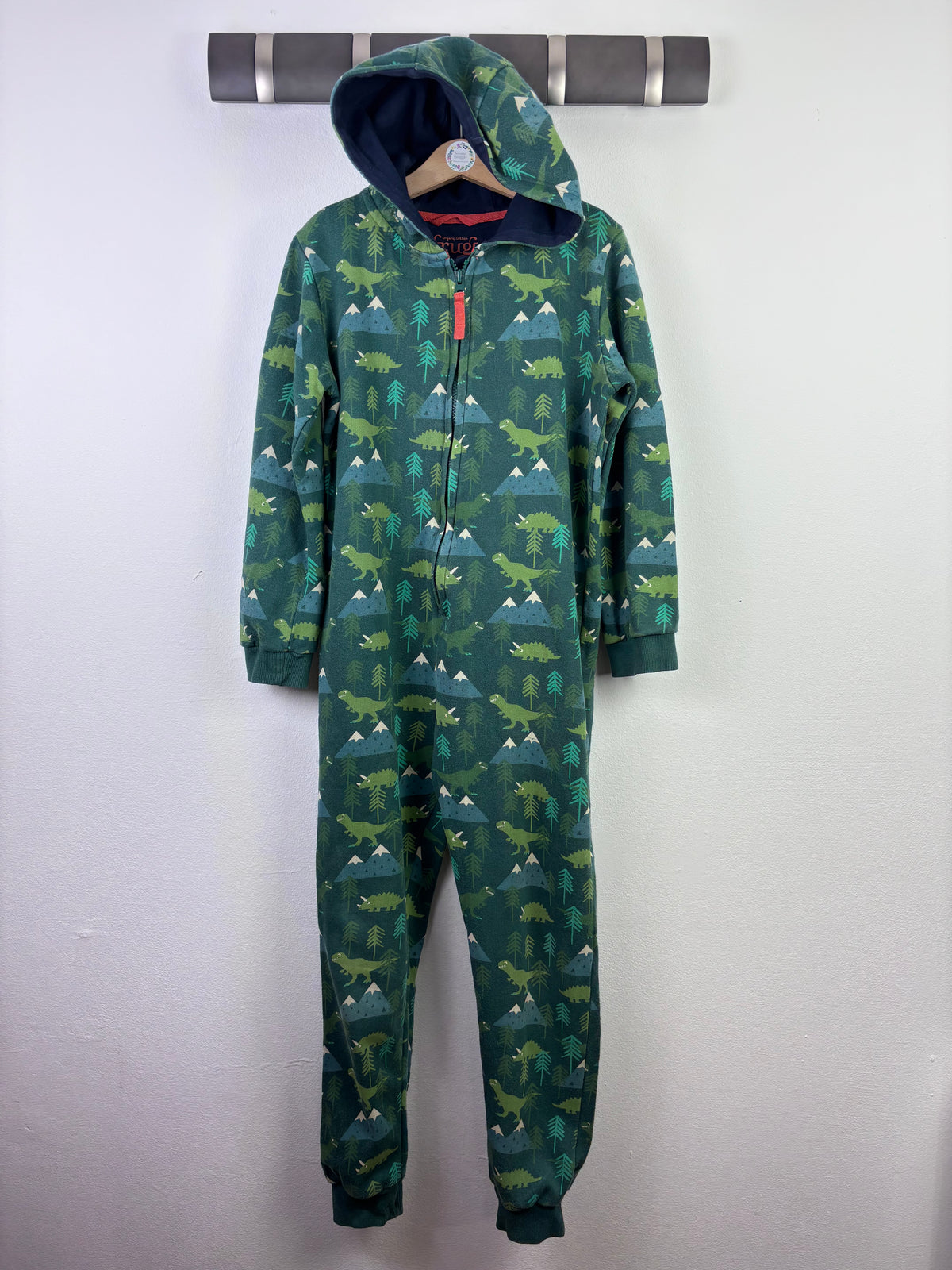 Frugi Dinosaur Print All-In-One Snugglesuit 9–10 Years-All In One-Second Snuggle Preloved