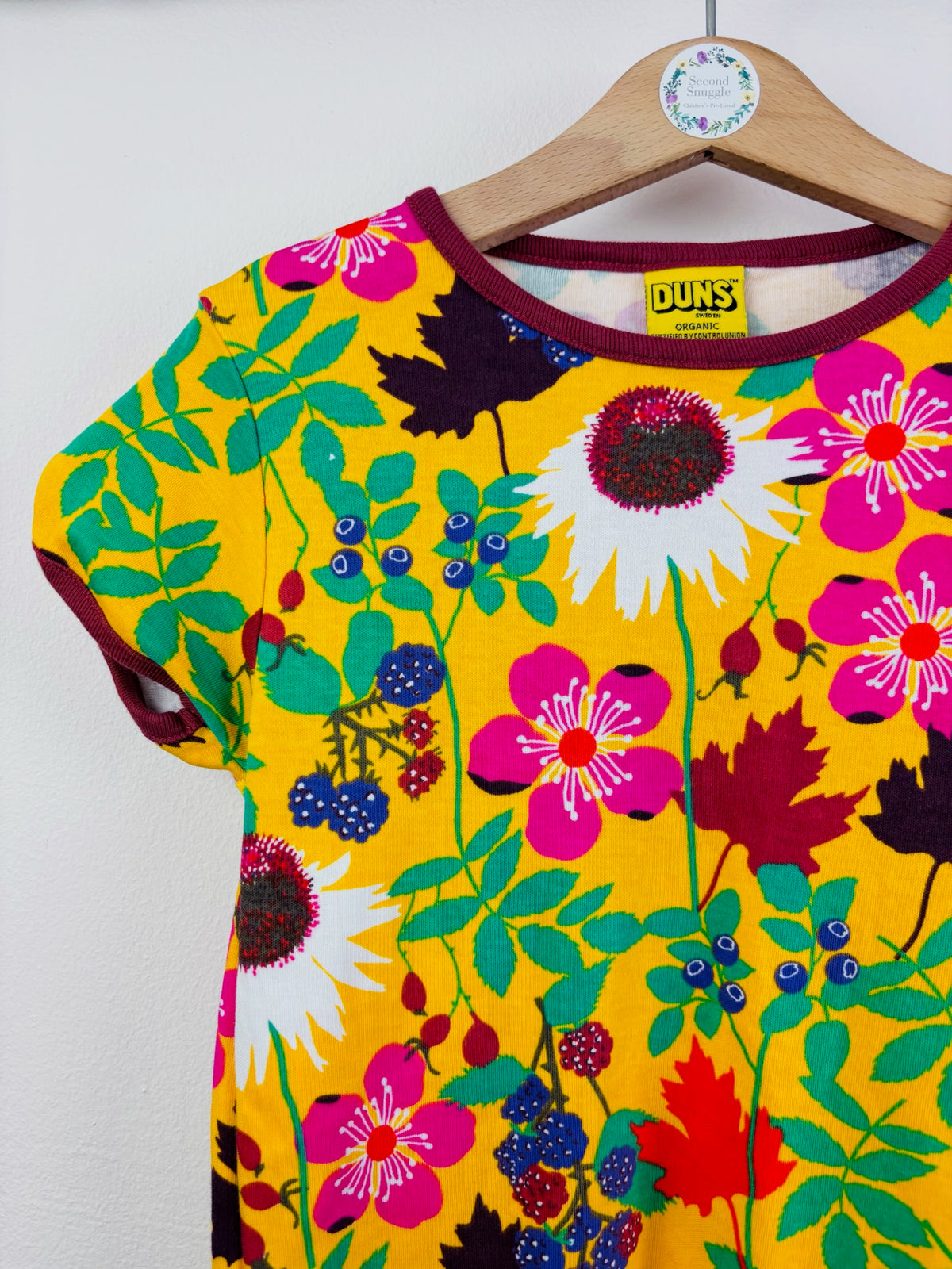 Duns Yellow Floral T-Shirt 6-7 Years-Tops-Second Snuggle Preloved