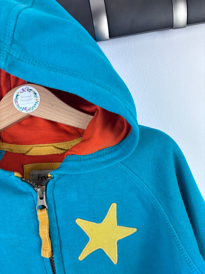 Frugi Zip Hoodie with Rocket Appliqué 4–5 Years-Hoodies-Second Snuggle Preloved