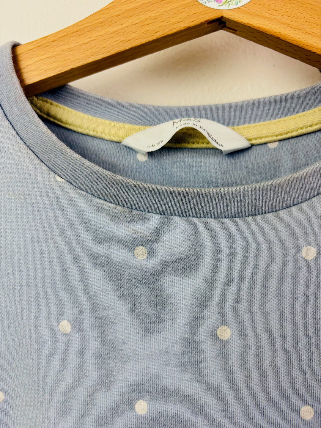 M&S Blue Spot Short Pyjama Set 5-6 Years