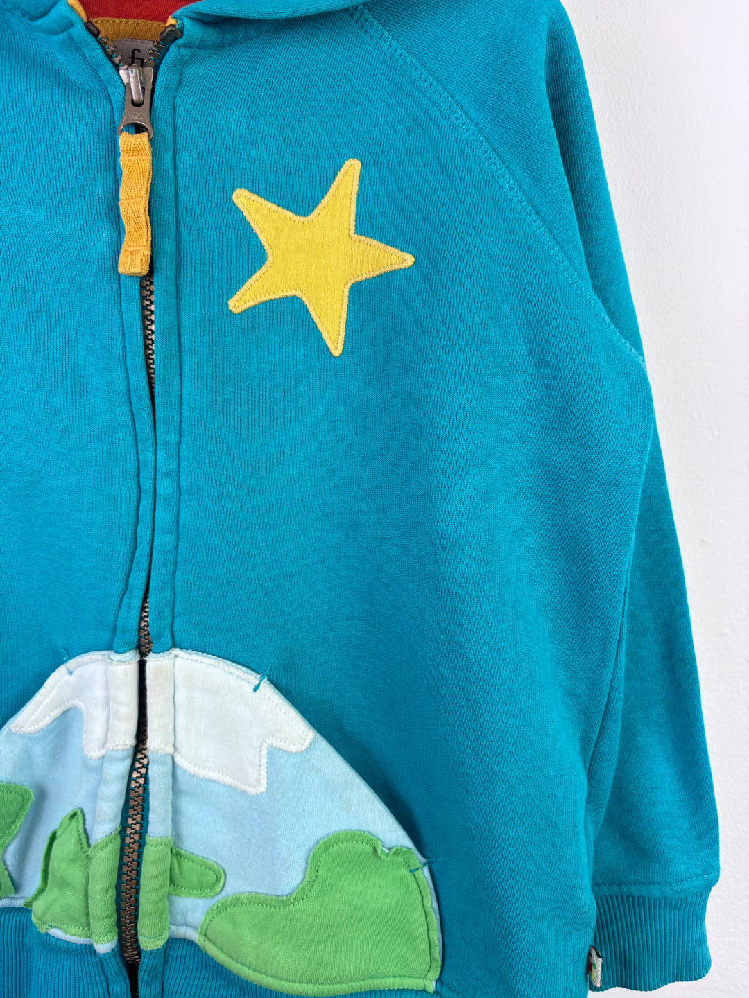 Frugi Zip Hoodie with Rocket Appliqué 4–5 Years-Hoodies-Second Snuggle Preloved