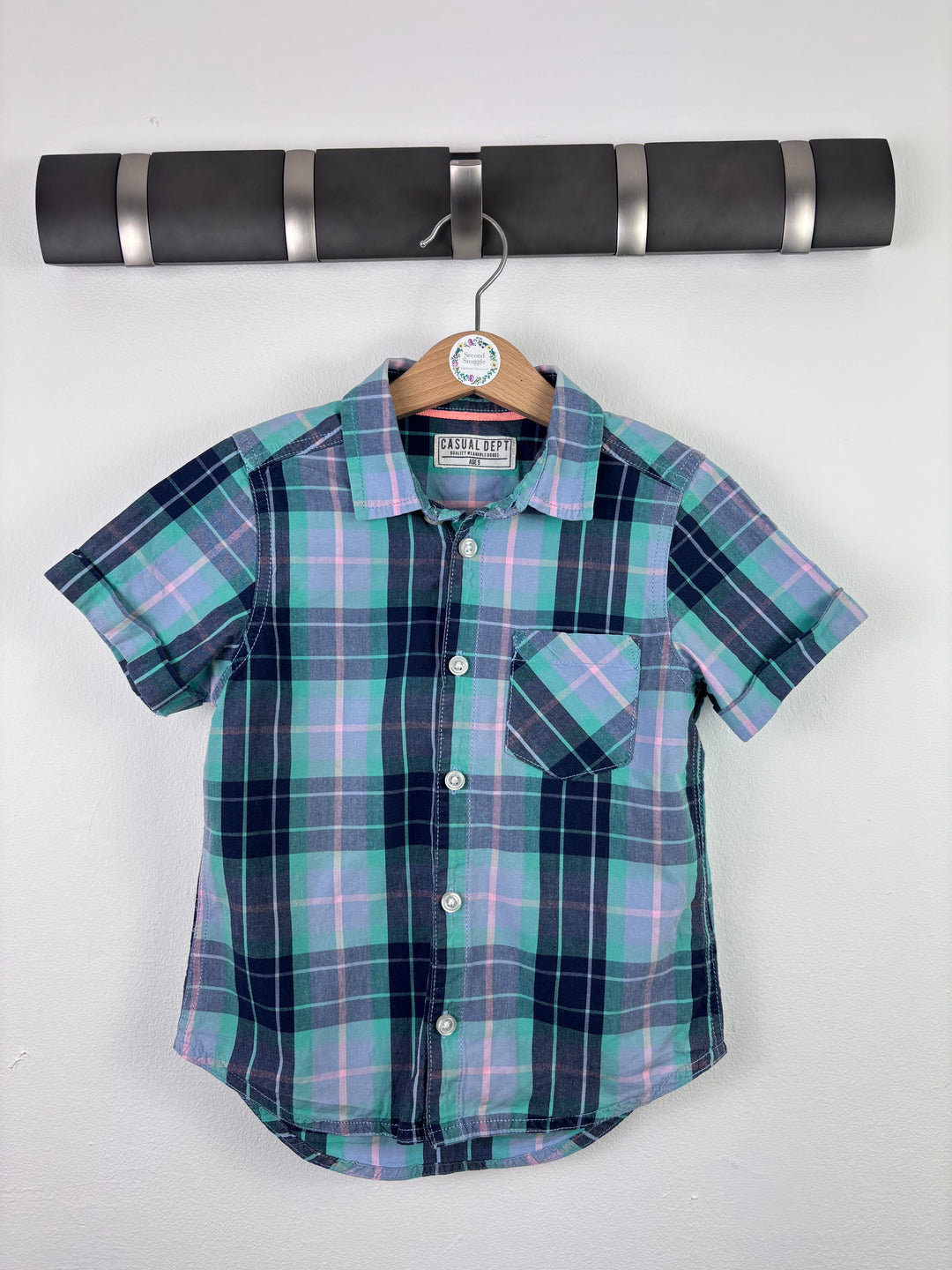 Matalan Short Sleeve Check Shirt 5 Years-Shirts-Second Snuggle Preloved