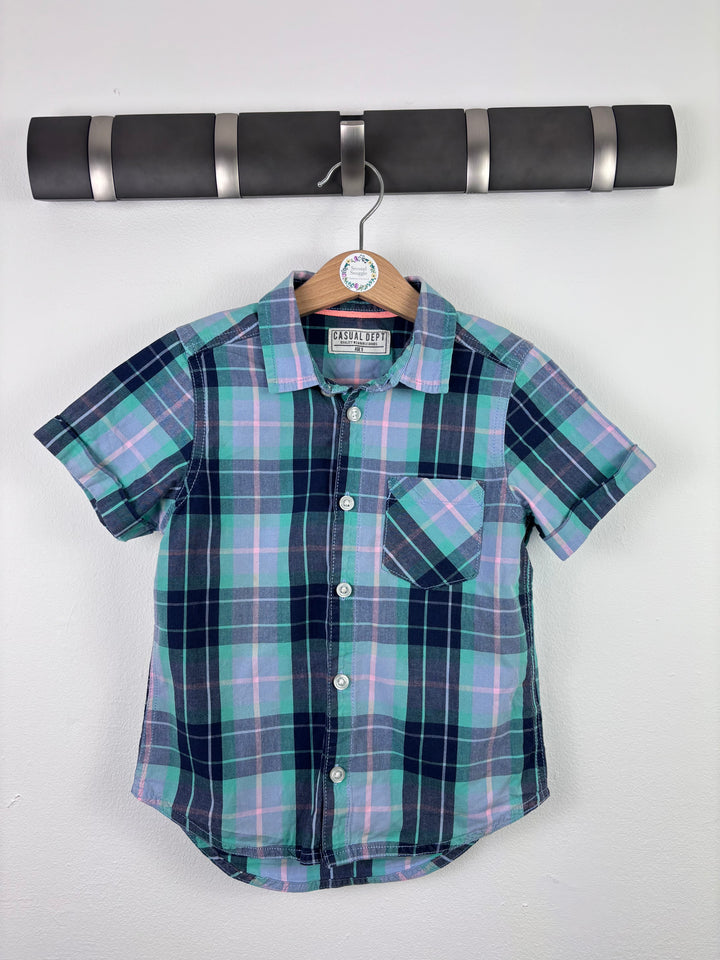 Matalan Short Sleeve Check Shirt 5 Years-Shirts-Second Snuggle Preloved