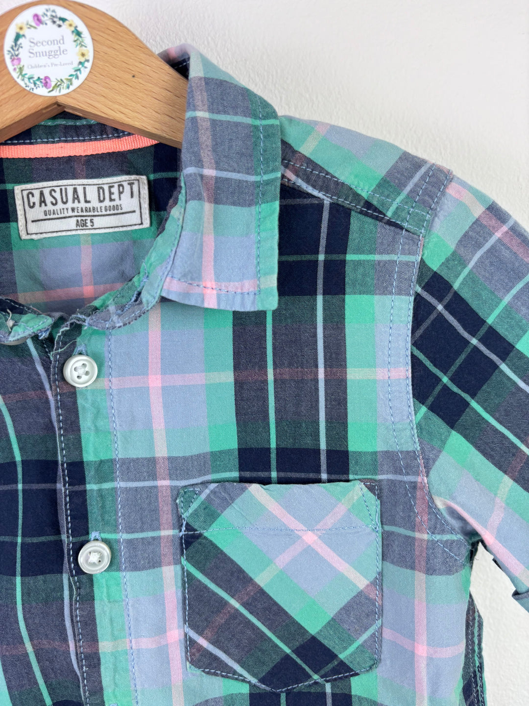 Matalan Short Sleeve Check Shirt 5 Years-Shirts-Second Snuggle Preloved