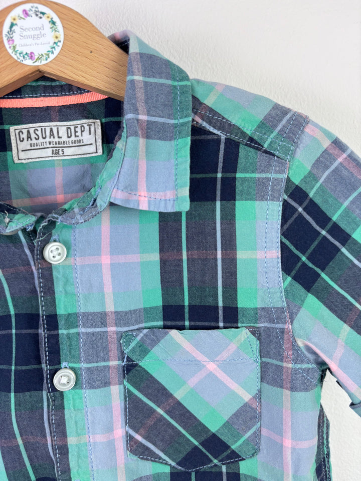 Matalan Short Sleeve Check Shirt 5 Years-Shirts-Second Snuggle Preloved