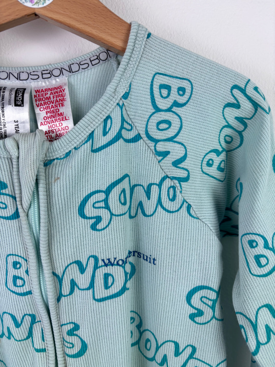 Bonds Zip Sleepsuit 3 Years-Sleepsuits-Second Snuggle Preloved